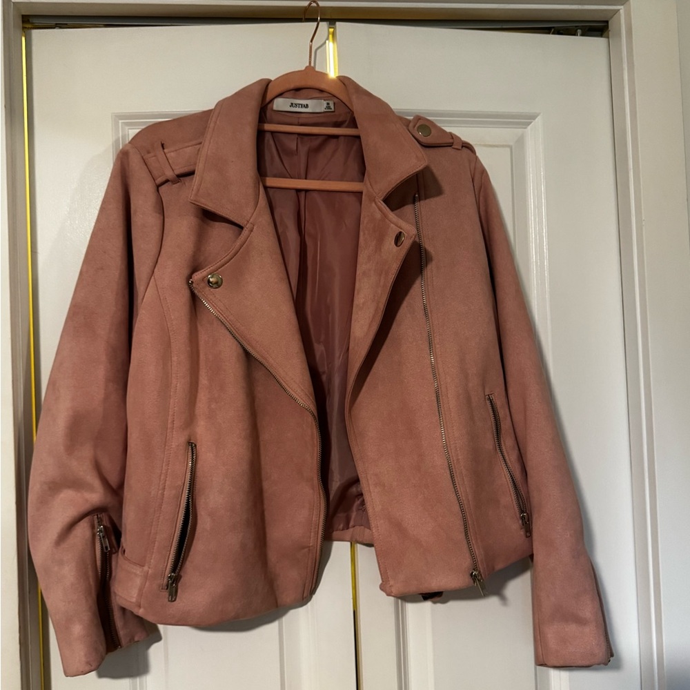 JustFab Blush Leather Jacket